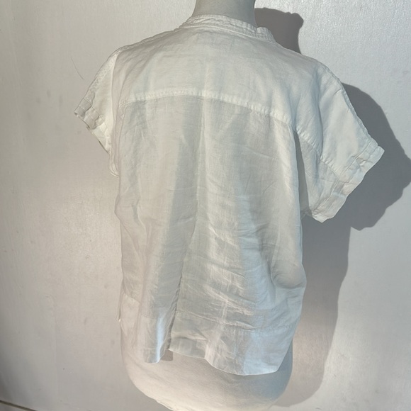 Everlane The Linen Split-Neck Top Sz 6 - Picture 4 of 7
